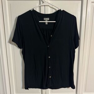 J. Jill Midnight Black Button-Down Top